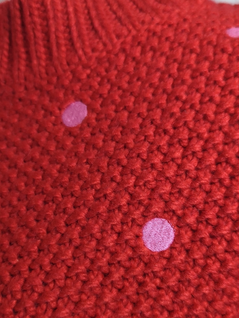 Sugarlips Red Polka Dot Knit Sweater - Picture 4 of 8
